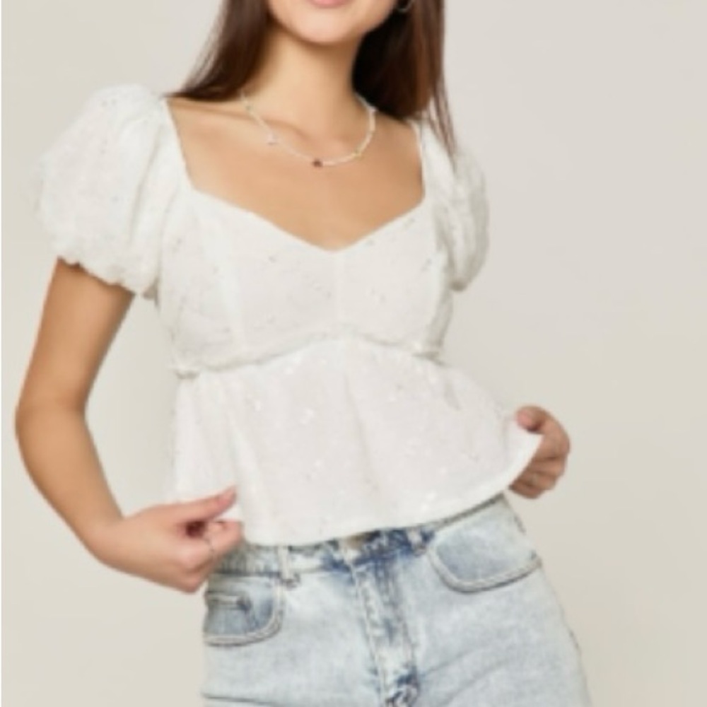 Francesca’s Molly Embroidered Blouse